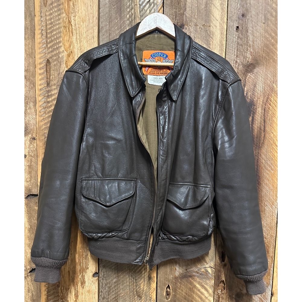 Cooper Type A2 Leather Flight Jacket‎ Mens 46R Vintage Military Aviator Core